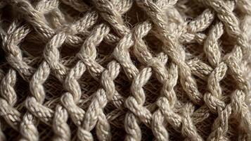 A close-up capture of knitted fabric with clearly defined thread loops. photo