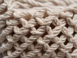 A detailed macro shot showing visible loops in knitted fabric. photo