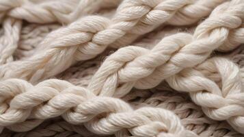 A high-resolution image of interlocking threads in a knitted pattern. photo