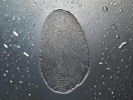 A close-up macro of fingerprint marks on glossy glass. photo
