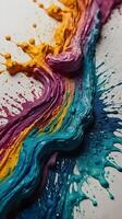 A close view of ink expanding in delicate waves on textured paper. photo