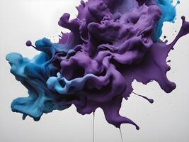 A close-up view of ink flowing outward on rough, detailed paper. photo