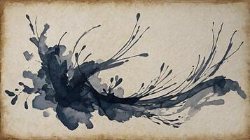 A macro capture of soft ink patterns forming on fine rice paper. photo