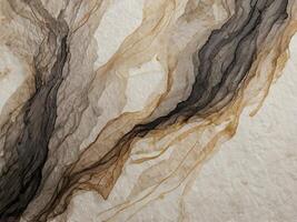 A high-resolution view of smooth ink brushwork on fine rice paper. photo