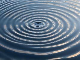 A high-definition capture of soft water ripples reflecting light in rings. photo