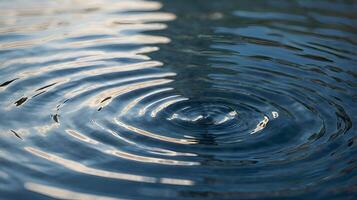 A detailed close-up of water ripples with soft, circular light reflections. photo