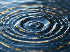 A close-up capture of soft water ripples with circular light reflections. photo