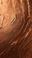 A macro photograph of brushed copper glowing with rich reddish highlights. photo