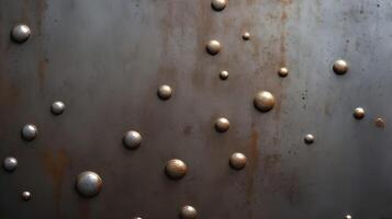 A close view of rugged welding imperfections on steel. photo
