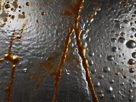 A close-up image showing rugged welding marks on solid steel. photo