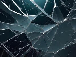 A close-up capture of splintered glass featuring delicate fracture lines. photo