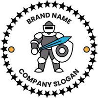knight with a sword and shield is the logo vector