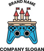 blue controller with a castle on top of it vector