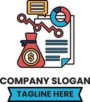 A company logo with a red bag and a dollar sign on it vector