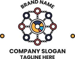 A logo with a lot of circles and a brand name vector