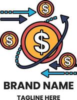 Brand name is written below the image vector