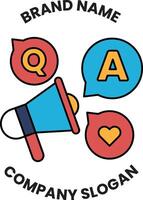 A logo for a company that uses QA to communicate with their customers vector