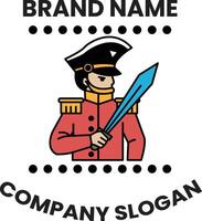 man in a uniform holding a sword vector