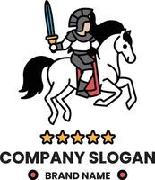 A man on a horse with a sword vector