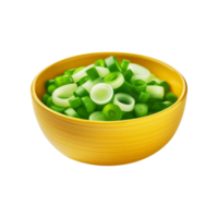 Sliced onion spring bowl on transparent background png
