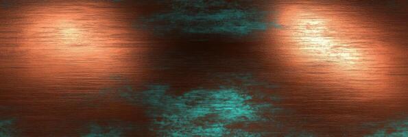 Abstract grunge pattern with copper and teal textured background design photo