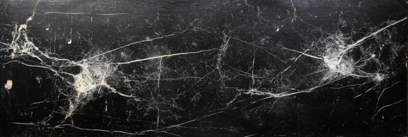 Black marble texture with intricate white veins for background or design projects photo