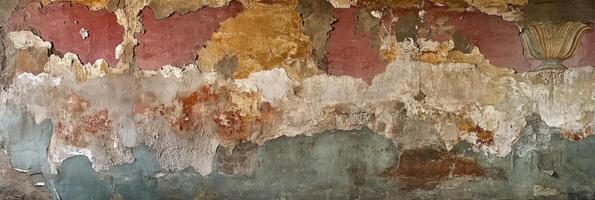Envejecido resistido pared con peladura pintar y mezclado colores en rústico textura foto