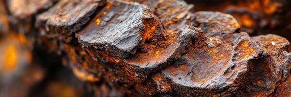 Close-up of rusty metal surface creating a textured and weathered appearance photo