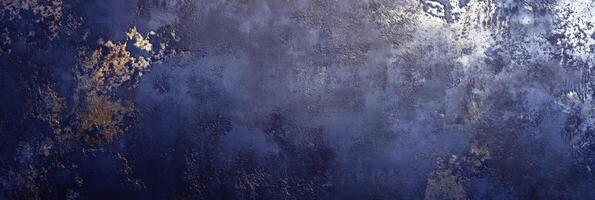 Textured blue and gold abstract background with metallic accents photo