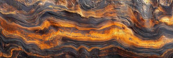 Abstract texture of rusted metal with wavy patterns and intense hues photo