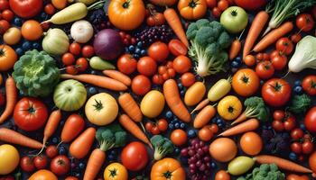 A large pile of different types of vegetables photo