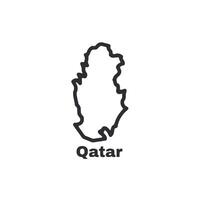 A white background with a black outline of Qatar vector