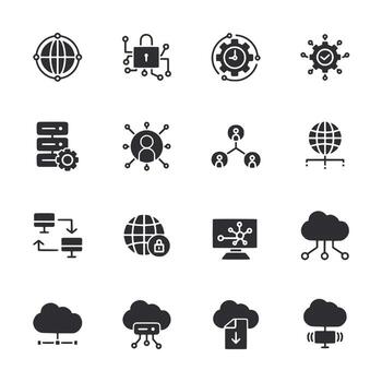 A collection of icons for technology and computer related items vector