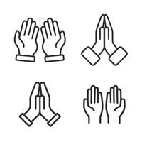 Four different hand icons are shown in a row vector