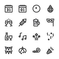 A set of icons for a calendar and a party vector