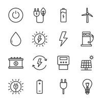 A collection of icons for various energy sources vector