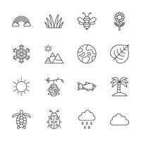 A set of icons for different seasons and weather conditions vector