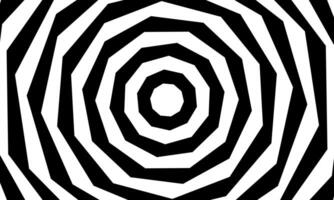 Abstract circle line pattern spin black and white stripes. vector