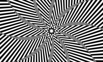 Optical illusion white star tunnel on black background. gradient twisted spirals. artistic vintage pattern. vector