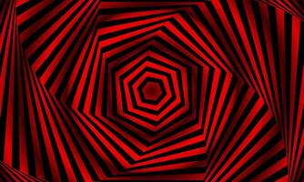 Psychedelic spiral pattern in vibrant black and red colors. Hypnotic spiral. dark illusion circular. vector