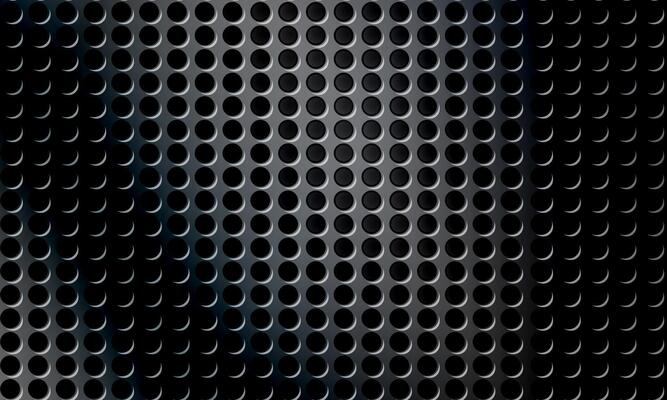 Black metal texture steel background. Perforated sheet metal. silver metallic surface.