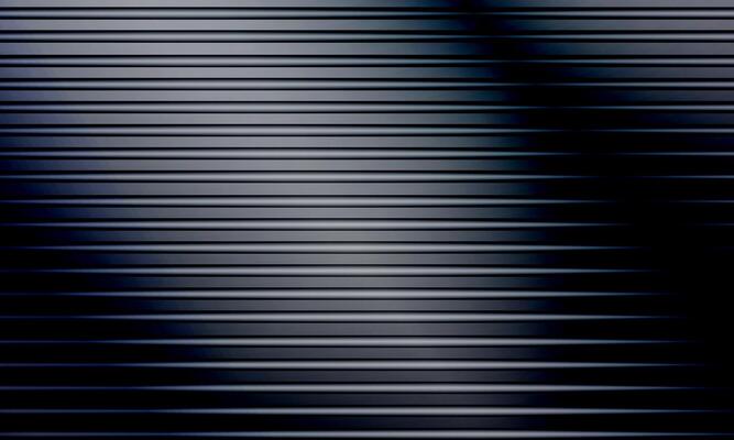Dark grey horizontal stripes background. shiny texture lines pattern. retro style metal copy space background.