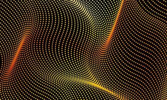 Abstract waving particle technology background design. Abstract wave moving dots flow particles, hi-tech and big data background. luxury gold dots pattern. vector