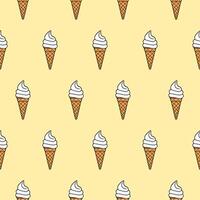 a seamless pattern with a fresh and attractive image of vanilla ice cream vector