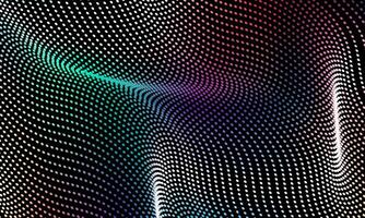 Abstract waving particle technology background design. Abstract wave moving dots flow particles, hi-tech and big data background. shiny colorful futuristic background. vector