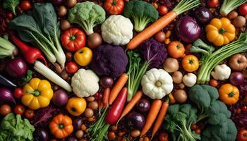 A large group of vegetables and fruits photo