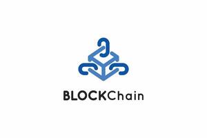 Modern abstract blockchain technology logo design vector