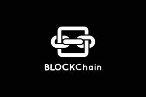 Modern abstract blockchain technology logo design black background vector