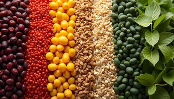 A variety of different types of beans and grains photo