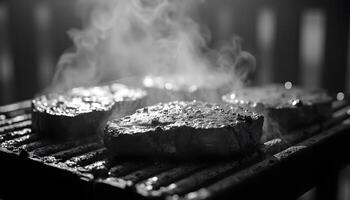 Steak on the grill photo